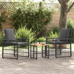 Ensemble de meubles d'extérieur 3 pcs Noir et Gris foncé 555404555404