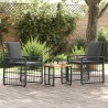Ensemble de meubles d'extérieur 3 pcs Noir et Gris foncé 555404555404