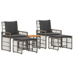 Ensemble de meubles d'extérieur 5 pcs Noir et Gris foncé 555407555407