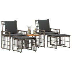 Ensemble de meubles d'extérieur 5 pcs Noir et Gris foncé 555407555407