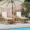 Ensemble de meubles d'extérieur 5 pcs Blanc Naturel et Crème 555408555408