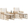 Ensemble de meubles d'extérieur 5 pcs Blanc Naturel et Crème 555408555408