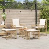 Ensemble de meubles d'extérieur 5 pcs Blanc Naturel et Crème 555408555408