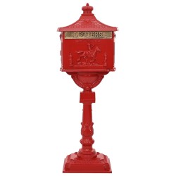 Boîte aux Lettres Debout avec porte Rouge 42,5 x 29,5 x 117 cm 555420555420