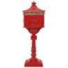 Boîte aux Lettres Debout avec porte Rouge 42,5 x 29,5 x 117 cm 555420555420