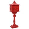 Boîte aux Lettres Debout avec porte Rouge 42,5 x 29,5 x 117 cm 555420555420