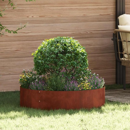Anneau de jardinière 5 pcs Marron 80 x 80 x 20 cm Acier patiné 555423555423