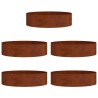 Anneau de jardinière 5 pcs Marron 80 x 80 x 20 cm Acier patiné 555423555423
