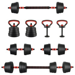 Ensemble Haltère-Barre-Kettlebell 4-en-1 20kg 20kg 555443555443