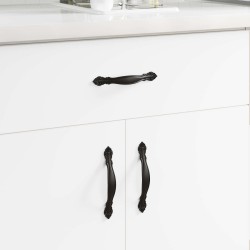 Poignée 2 pcs Noir 143 x 19,2 x 20 mm Alliage de Zinc 555465555465