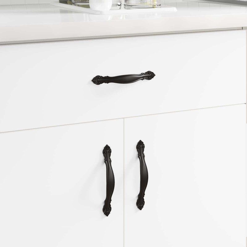 Poignée 2 pcs Noir 143 x 19,2 x 20 mm Alliage de Zinc 555465555465