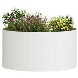 Anneau de jardinière Blanc 40 x 40 x 20 cm Acier laminé à froid 555474555474
