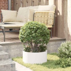 Anneau de jardinière Blanc 40 x 40 x 20 cm Acier laminé à froid 555474555474