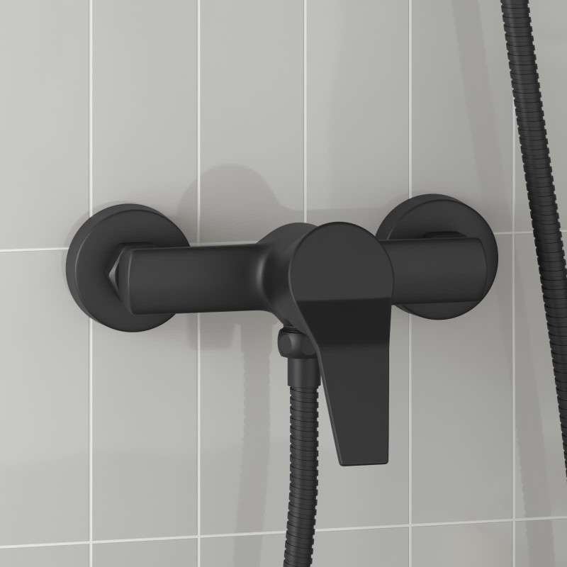 Robinet de Douche Mixer Noir G 1 / 2 pouces Laiton 555477555477