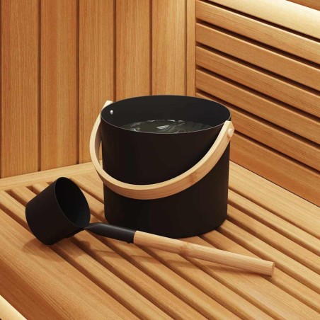 Ensemble d'accessoires de sauna 2 pcs Noir 555478555478