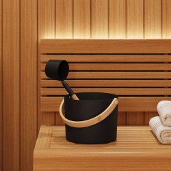 Ensemble d'accessoires de sauna 2 pcs Noir 555478555478