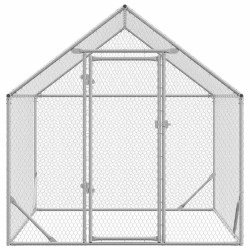 Cage à poules Argent 400x170x177cm Acier galvanisé 555499555499