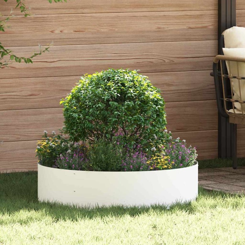 Anneau de jardinière Blanc 80 x 80 x 20 cm Acier laminé à froid 555506555506
