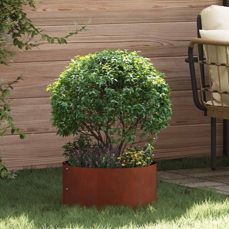 Anneau de jardinière 5 pcs Marron 40 x 40 x 20 cm Acier patiné 555507555507