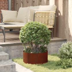 Anneau de jardinière 5 pcs Marron 40 x 40 x 20 cm Acier patiné 555507555507