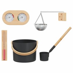 Ensemble d'accessoires de sauna 5 pcs Noir 555518555518