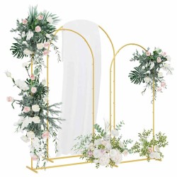 Arche de mariage 3 pcs Doré Acier 555524555524