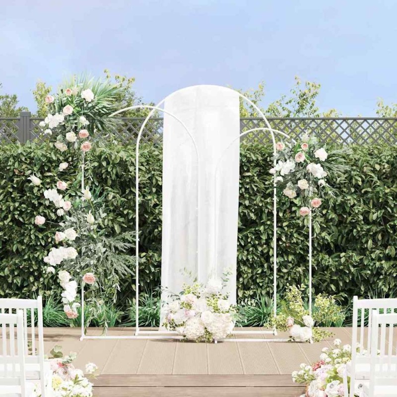 Arche de mariage 3 pcs Blanc Acier 555526555526