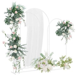 Arche de mariage 3 pcs Blanc Acier 555526555526