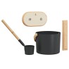 Ensemble d'accessoires de sauna 4 pcs Noir 555530555530