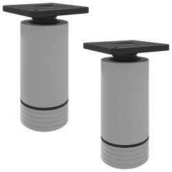 Pieds de meuble Réglable 2 pcs Blanc 64 x 64 x 100 mm PP 555539555539