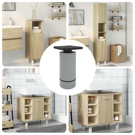 Pieds de meuble Réglable 12 pcs Blanc 64 x 64 x 100 mm PP 555540555540