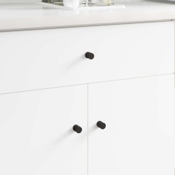 Poignées de Cabinet 12 pcs Noir M4 x 12 mm Fer 555552555552