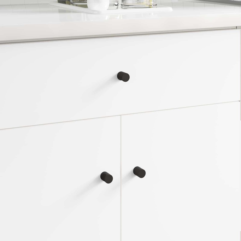 Poignées de Cabinet 12 pcs Noir M4 x 12 mm Fer 555552555552