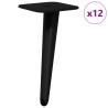 Pieds de Support 12 pcs Noir 56 x 56 x 100 mm Fer 555558555558