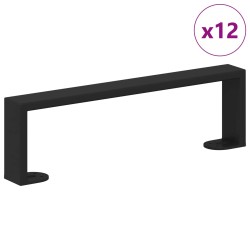 Pieds de meuble 12 pcs Noir 341 x 40,5 x 100 mm Fer 555565555565