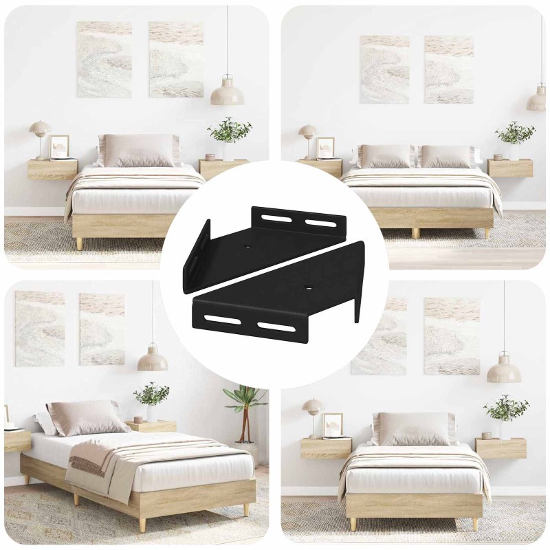 Support d'Angle 2 pcs Noir 138,5 x 50,5 x 16 mm Fer 555583555583