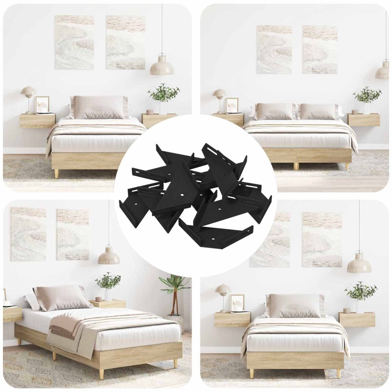 Support d'Angle 12 pcs Noir 138,5 x 50,5 x 16 mm Fer 555584555584