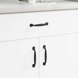 Poignée de meuble 12 pcs Noir 130 x 19,4 x 22,3 mm Aluminium 555595555595