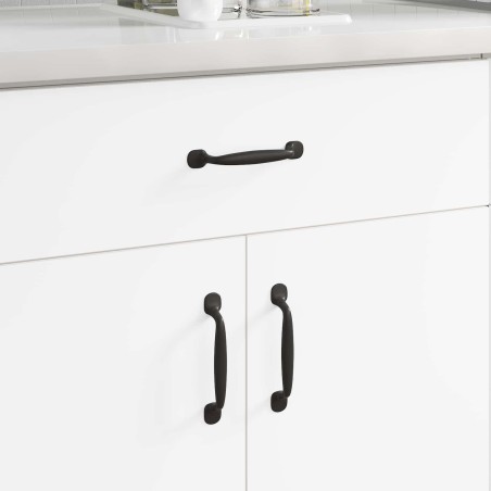 Poignée de meuble 12 pcs Noir 130 x 19,4 x 22,3 mm Aluminium 555595555595