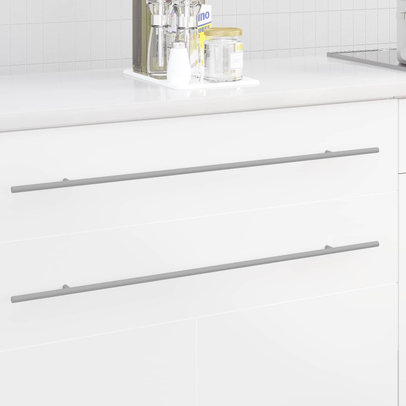 Poignée de cabinet 2 pcs Argenté 800 mm Acier inoxydable 555610555610
