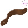 Poignées de Cabinet 12 pcs Marron 140 x 25 x 2,3 mm PU 555616555616
