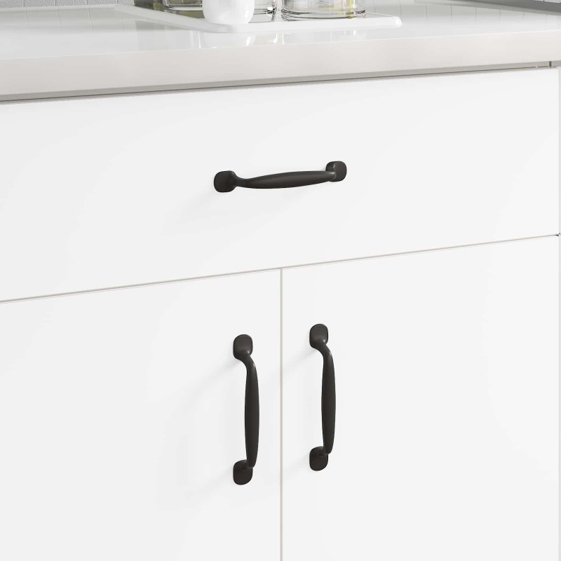 Poignée de meuble 2 pcs Noir 130 x 19,4 x 22,3 mm Aluminium 555627555627