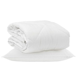 Duvet toutes saisons avec oreiller 2 pcs Blanc Microfibre 555647555647