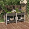Lit surélevé de jardin avec étagère Gris 150x50x75 cm WPC 555649555649
