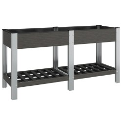 Lit surélevé de jardin avec étagère Gris 150x50x75 cm WPC 555649555649