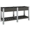 Lit surélevé de jardin avec étagère Gris 150x50x75 cm WPC 555649555649