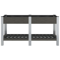Lit surélevé de jardin avec étagère Gris 150x50x75 cm WPC 555649555649