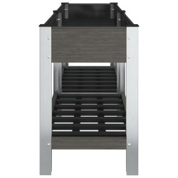 Lit surélevé de jardin avec étagère Gris 150x50x75 cm WPC 555649555649