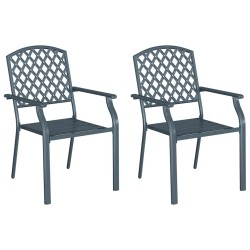Chaise de jardin 2 pcs Anthracite 56 x 65 x 89 cm Acier 555651555651