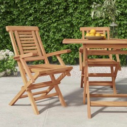 Chaises de jardin pliantes lot de 2 56x63x90cm bois massif teck 555652555652